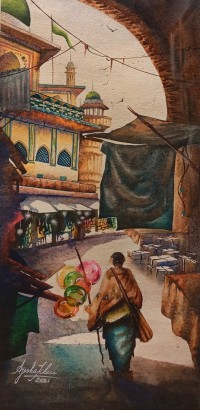 Aysha Khan, 11 x 22 Inch, Water color on Paper, Cityscape Painting, AC-AYSKH-011
